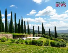 La piscina di Argiano ha ospitato gran parte delle riprese