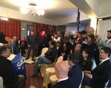 La conferenza stampa di Luca Zaia, presidente della Regione Veneto, a Montalcino, a ridosso delle elezioni del 4 marzo 2018