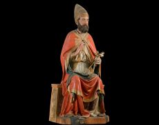 La statua lignea di San Pietro custodita nel Museo di Montalcino