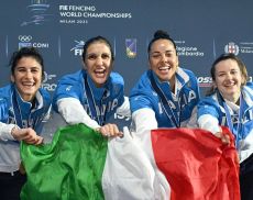 Francesca Palumbo, Arianna Errigo, Alice Volpi e Martina Favaretto (Foto: Federazione Italiana Scherma)